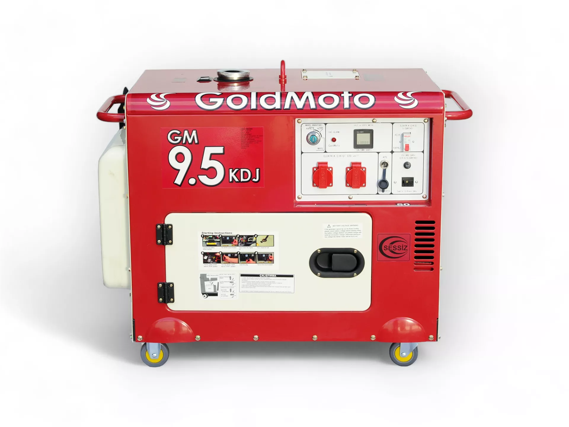 GoldMoto GM9.5KDJ Dizel Jeneratör 8.7KVA Monofaze Marşlı Kabinli